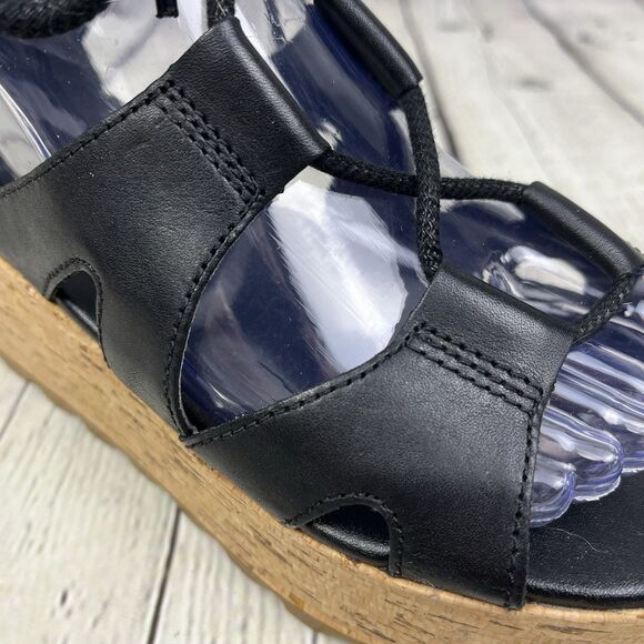 SOREL Cameron Flatform Lace Sandals Women Size 7 Black EUC - Picture 6 of 11